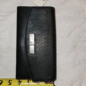 Liz Claiborne Black Wallet with Silver Button